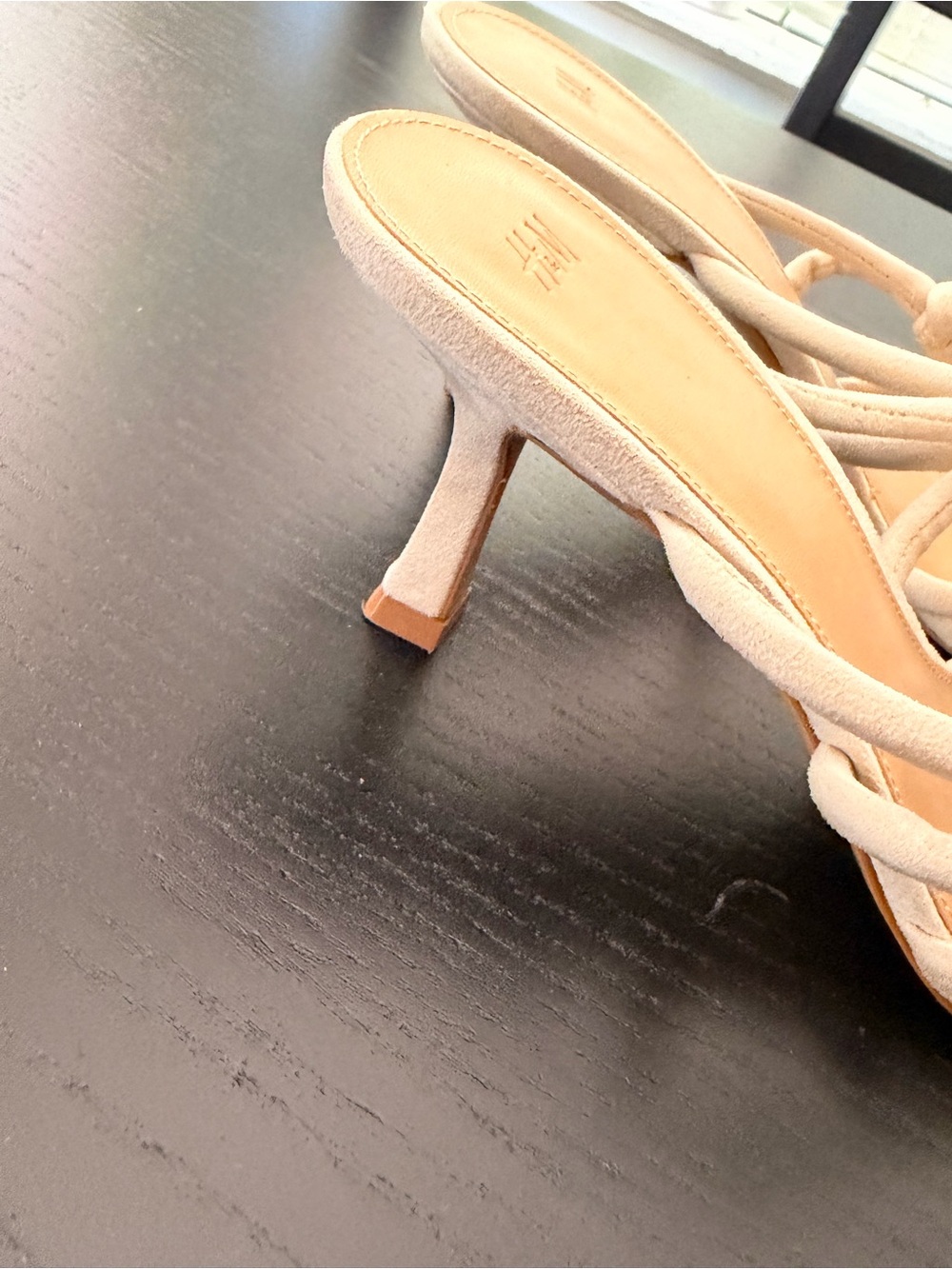 H&M Cream Knot-Strap Heeled Sandals kitten heels Size 8 - Picture 4 of 11